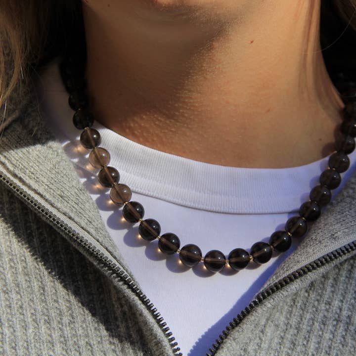 Pine Necklace in Smokey Obsidian for wholesale by Wear Loulu