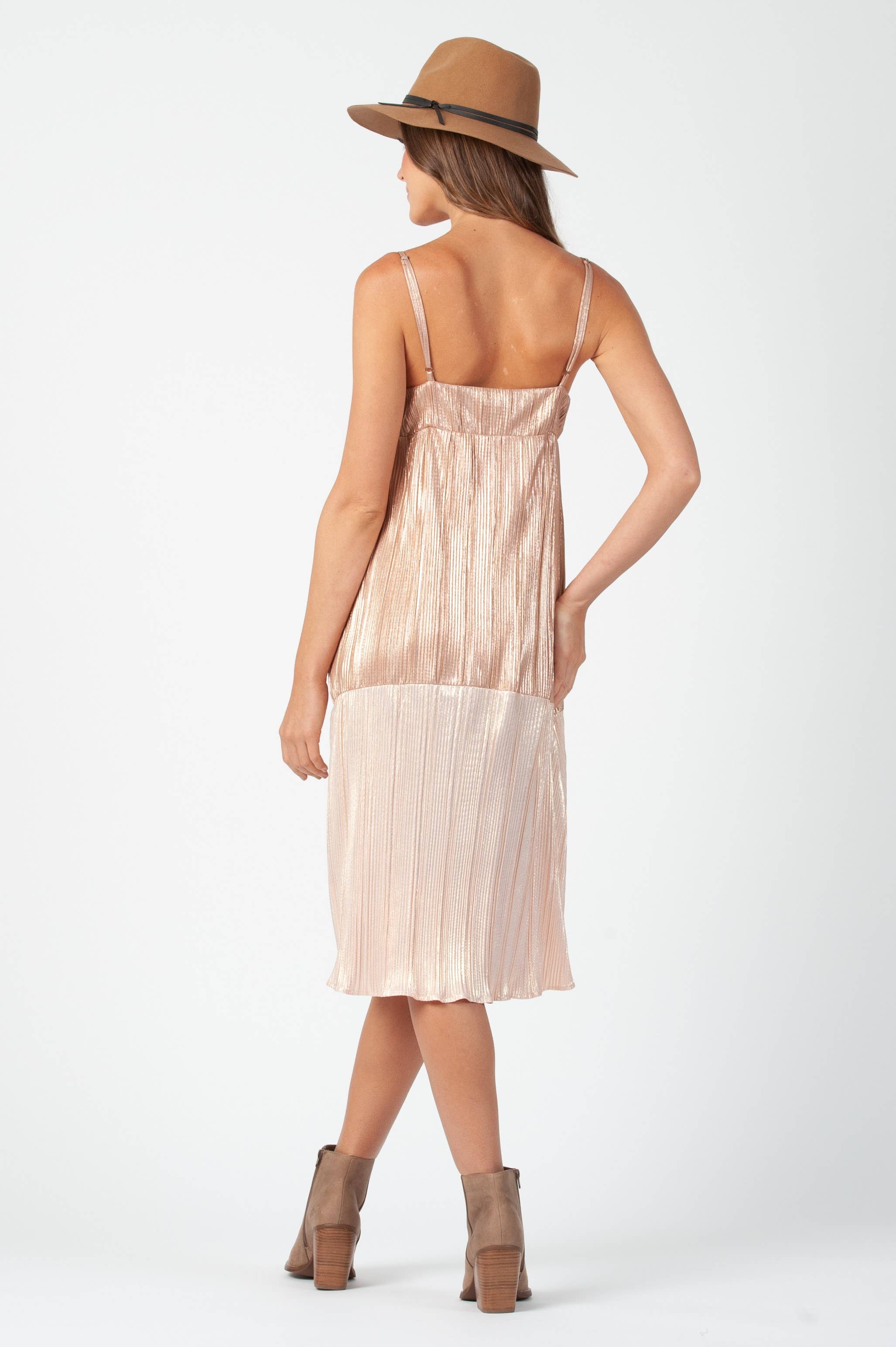 Lucca Couture - Wholesale Dress - Women's - Holiday Lurex Cross Back Midi Dress1