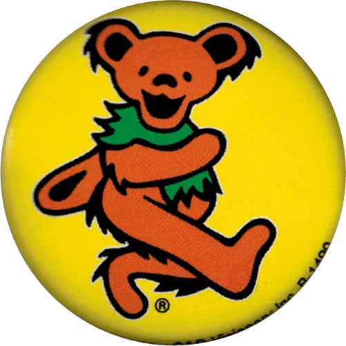 Square Deal Recordings & Supplies - Wholesale Lapel Pin/Button - Pin-on Button - 1.25 Inch - Grateful Dead - Orange J. Bear