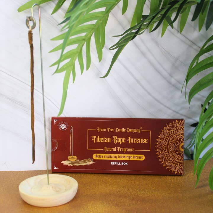Green Tree - Wholesale Incense - Green Tree Rope incense with holder Tibetan Meditating Herb3