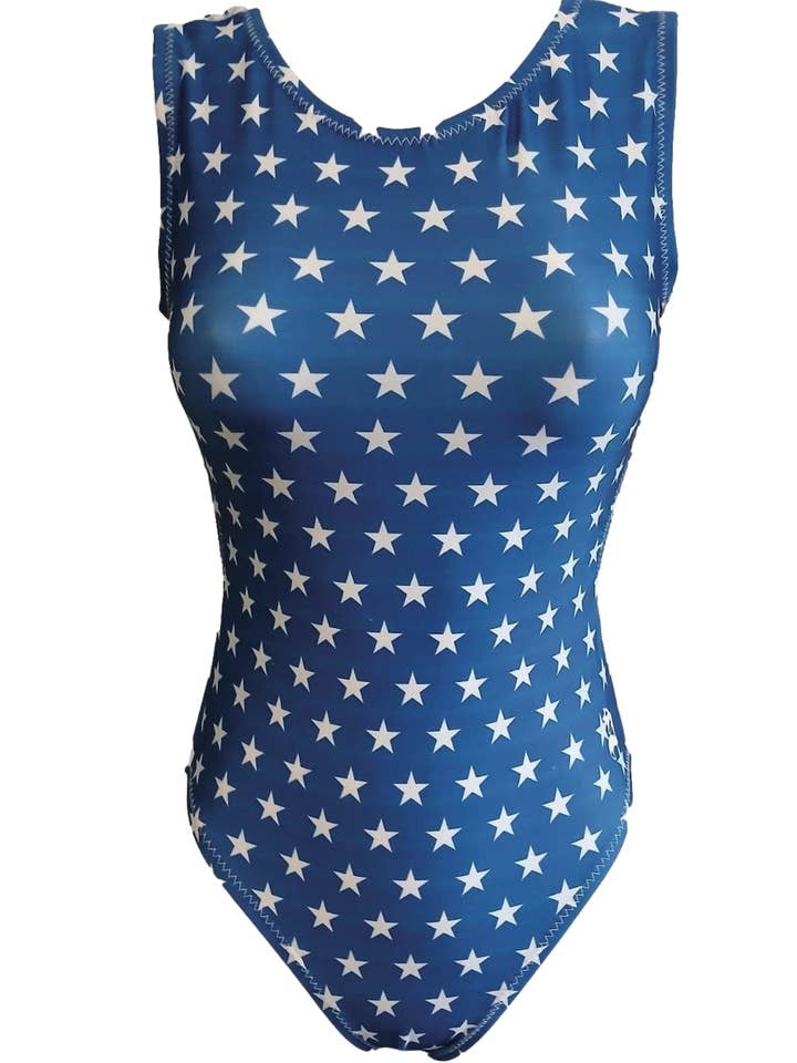 Justaucorps Étoile USA Bleu pour la vente par Foxy's Leotards