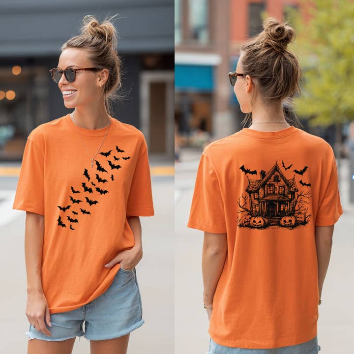 Maglietta Unisex Vintage di Halloween - Fronte e Retro per la vendita all'ingrosso da parte di Into The Desert