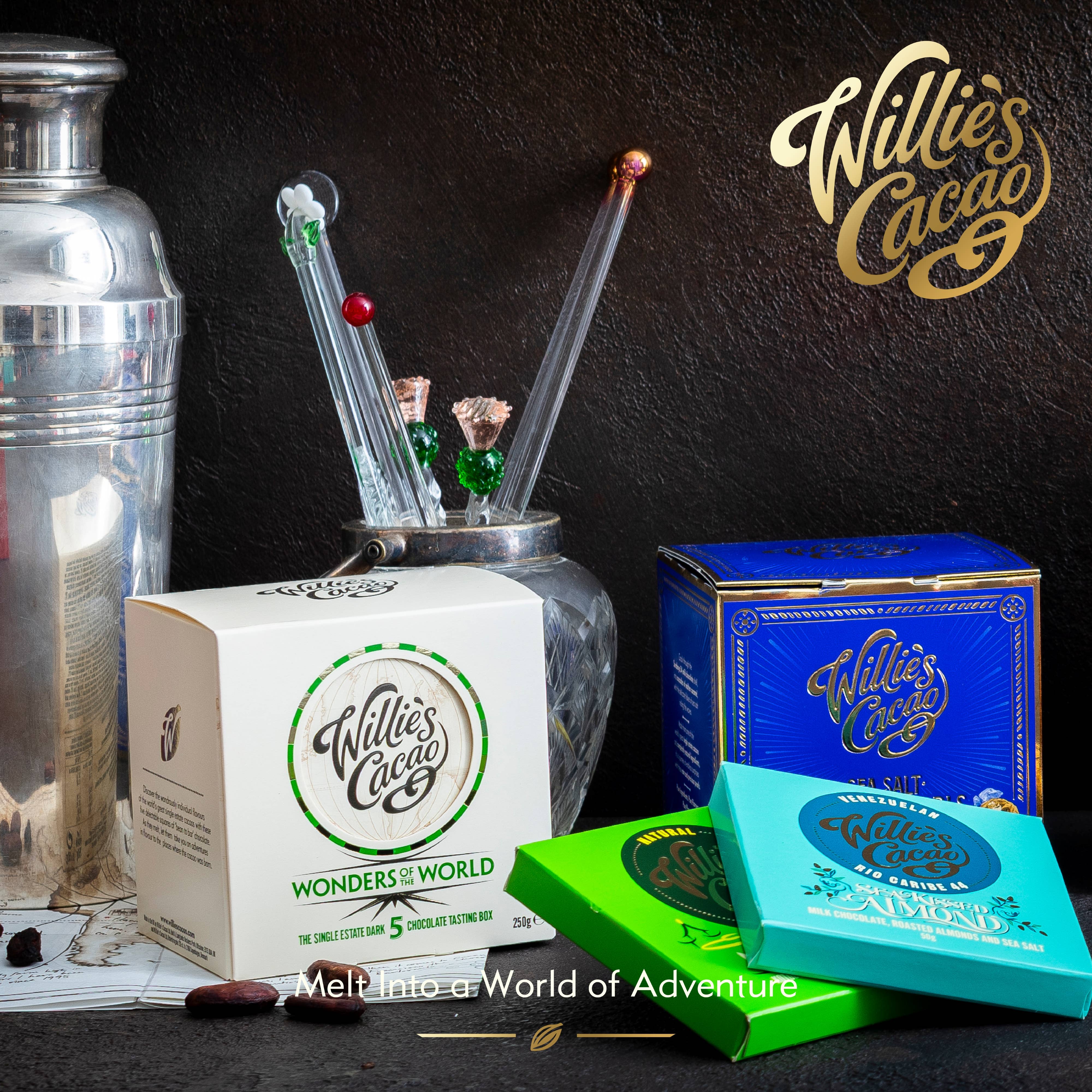 Willie's Cacao - Wholesale Chocolate Box - Raspberry Truffles with soft raspberry centre. x5  35g4