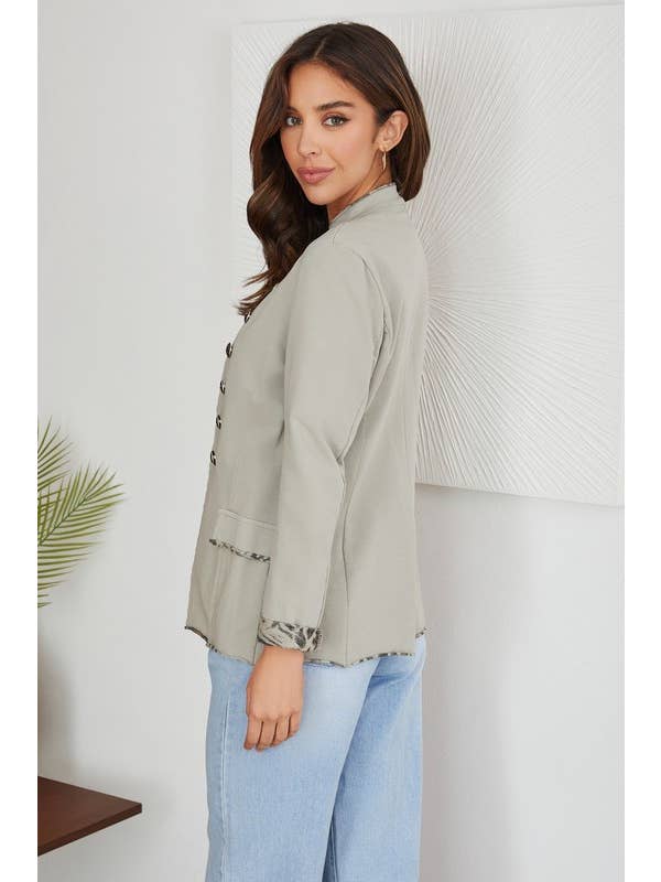 VENTI6 - Wholesale Blazer - Women's - SGT PEPPER BLAZER JACKET (516135-CHEETAH)