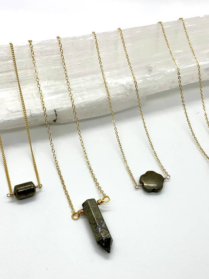 Colar de pirita por atacado de RADA Handmade Jewelry