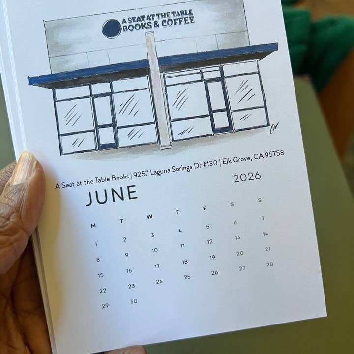 PriyaOriginalsArt - Wholesale Calendar - Bookshops of Sacramento 2026 Desktop Calendar + easel12