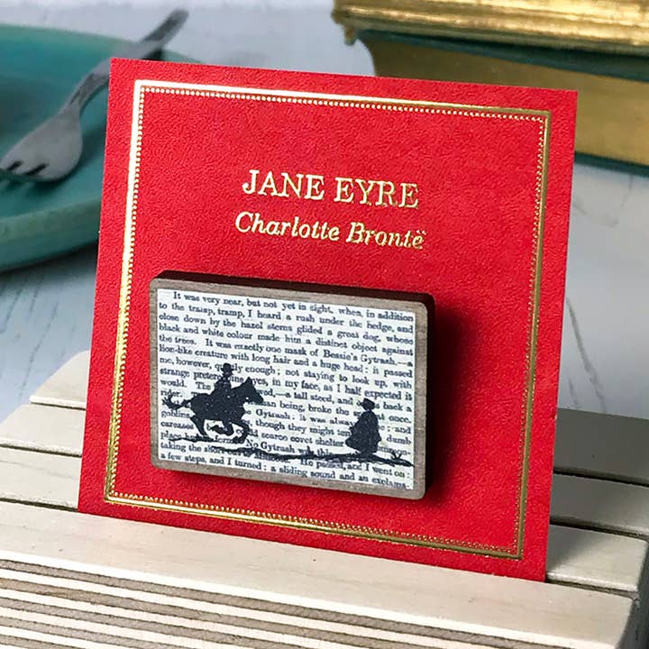 Classic Literature Jane Eyre Silhouette Lapel Pin for wholesale by Loadofolbobbins