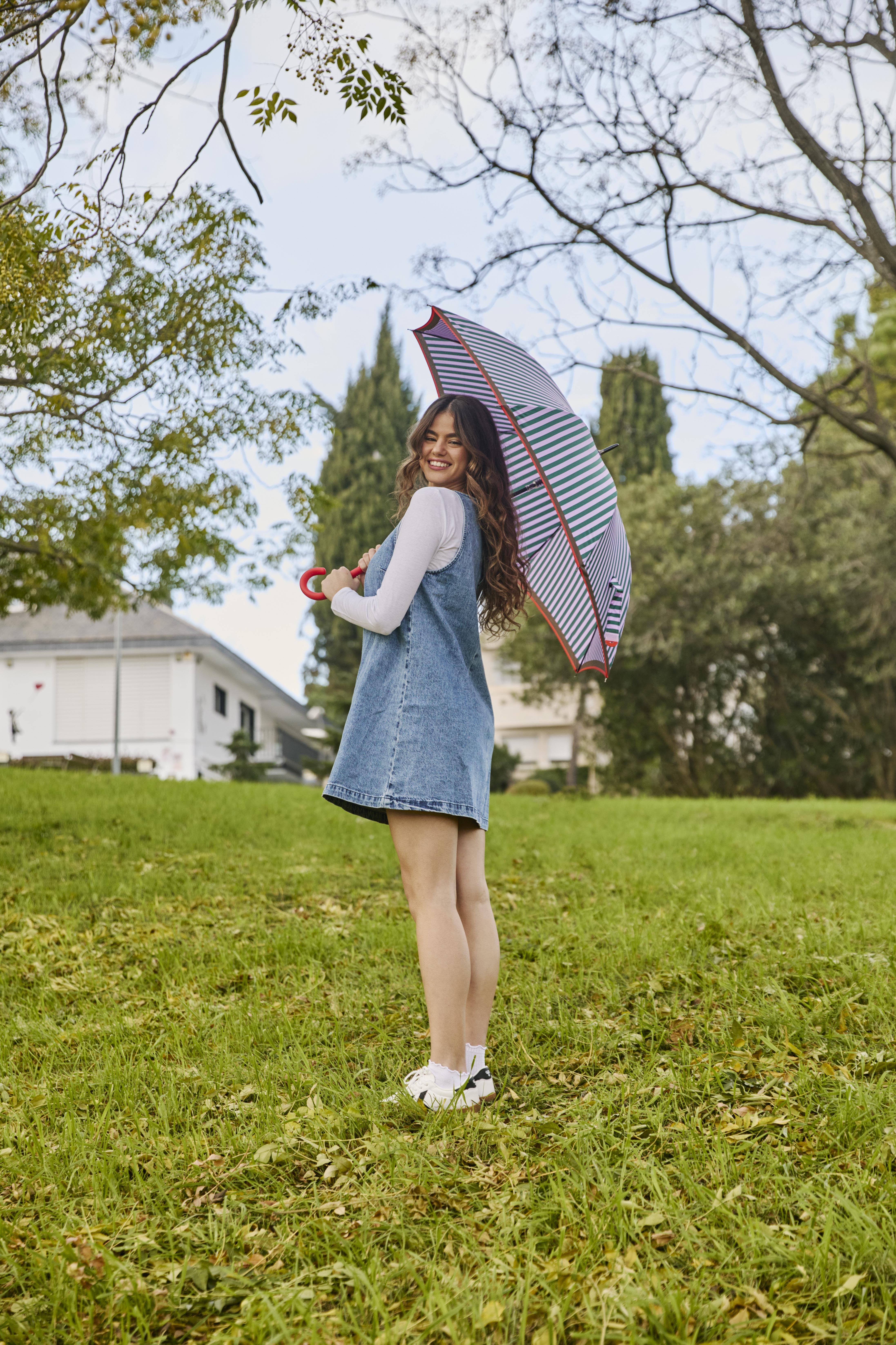 Mkr International - Wholesale Umbrella - Women's - Joy Striped Automatic Long Umbrella2