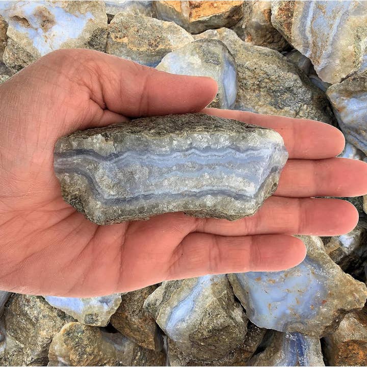 Fantasia Mining - Wholesale Spiritual stone/crystal - Rough Blue Lace Agate- Malawi - Raw Natural Stones (1 lb)1