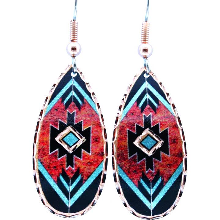 SN 7153 Teardrop Copper Native American Earrings for wholesale by COPPER ARTS INC.