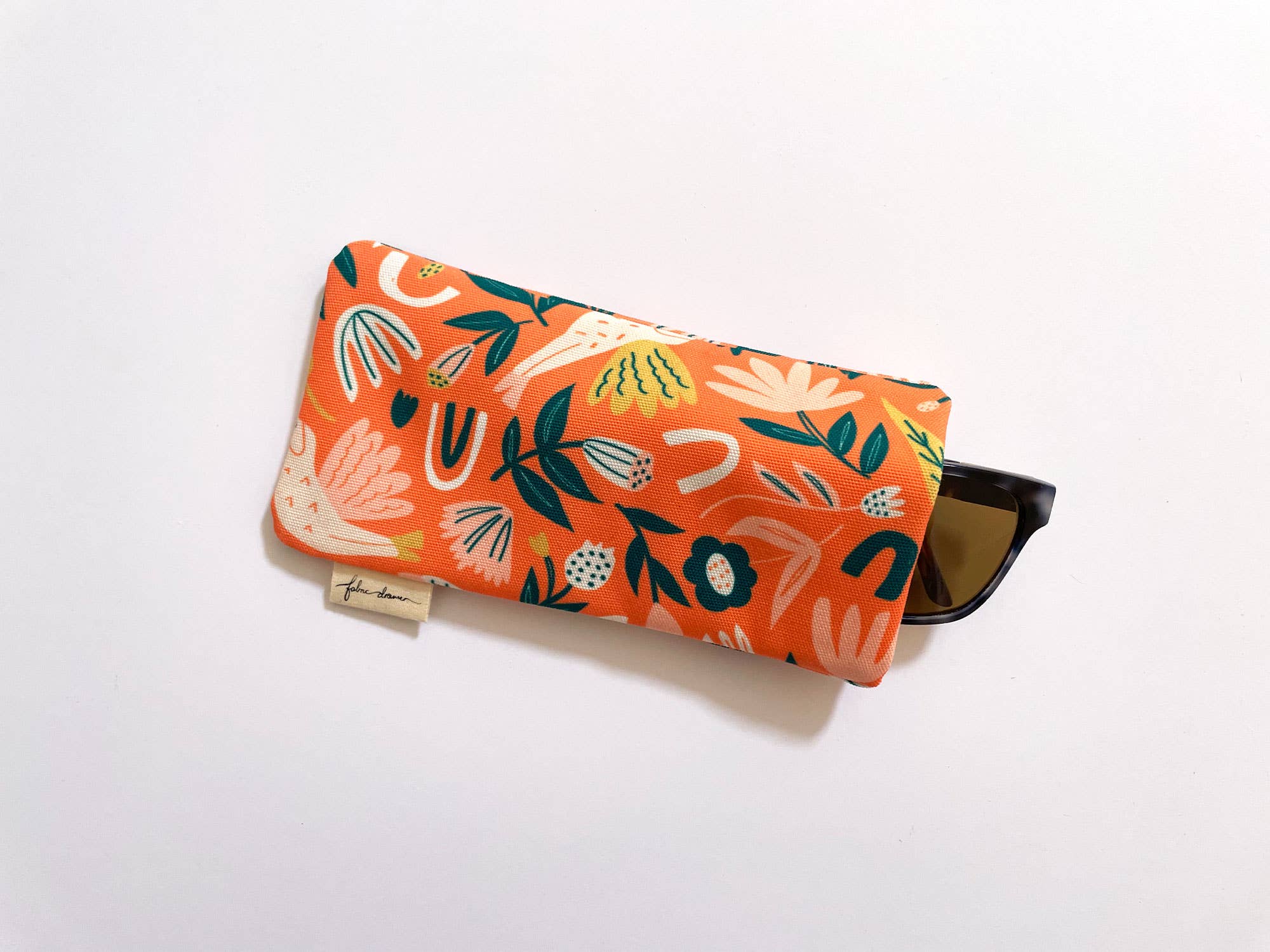 Fabric Drawer - Wholesale Eyewear cases & holders – Women's - Handmade Fabric Sunglasses/Glasses Case - Orange Flowers5