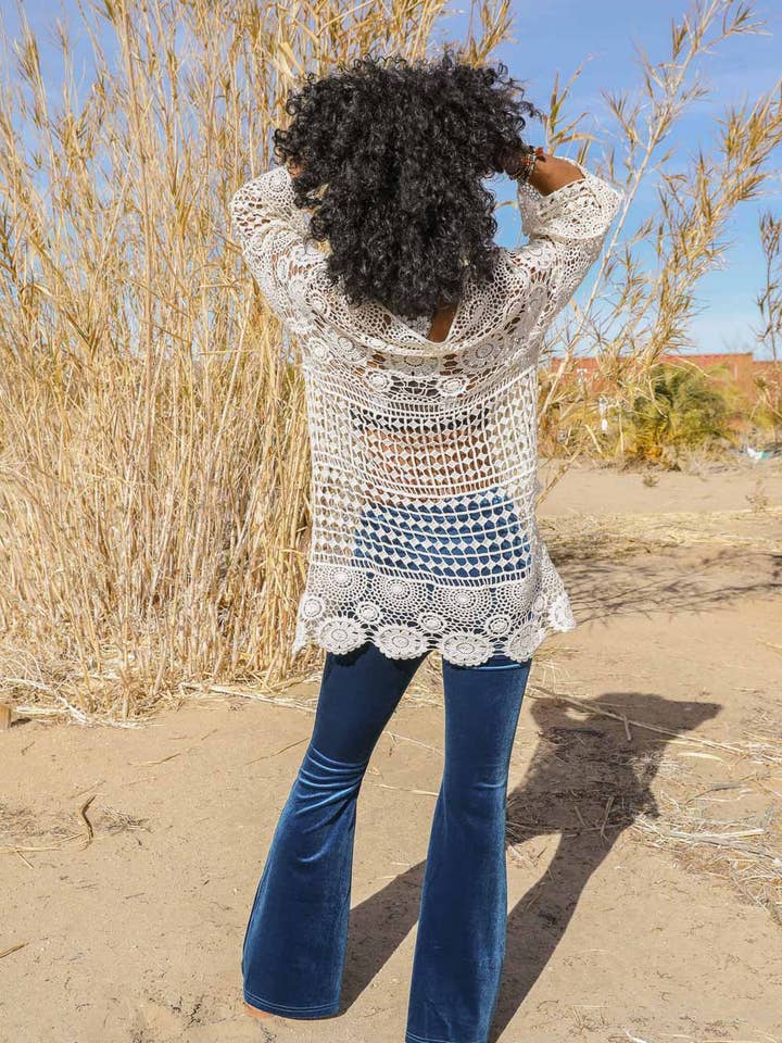 Leto Accessories – wholesale Tunika - Dam – Virkad tunika med snörning - enkla bohemiska vibbar