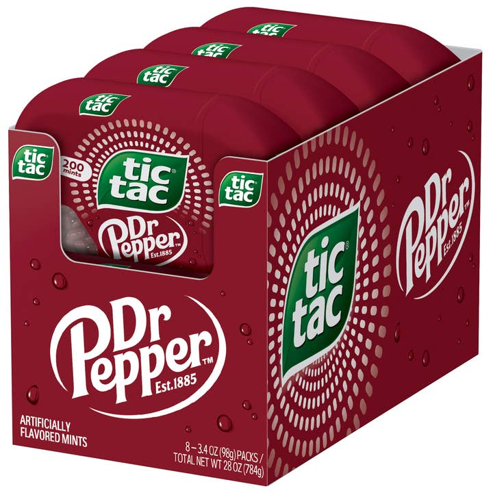 Tic Tac Dr Pepper 3.4oz Bottle Pack, 8ct Display for wholesale by Grandpa Joe's Candy Shop