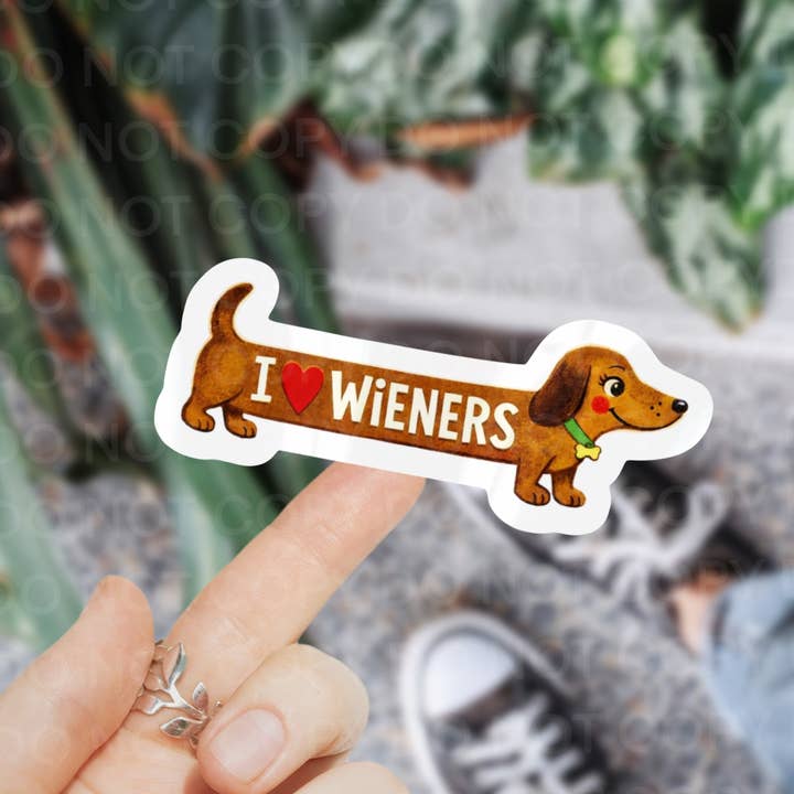 J'adore les teckels, autocollant de chien teckel pour la vente par Ace the Pitmatian Co