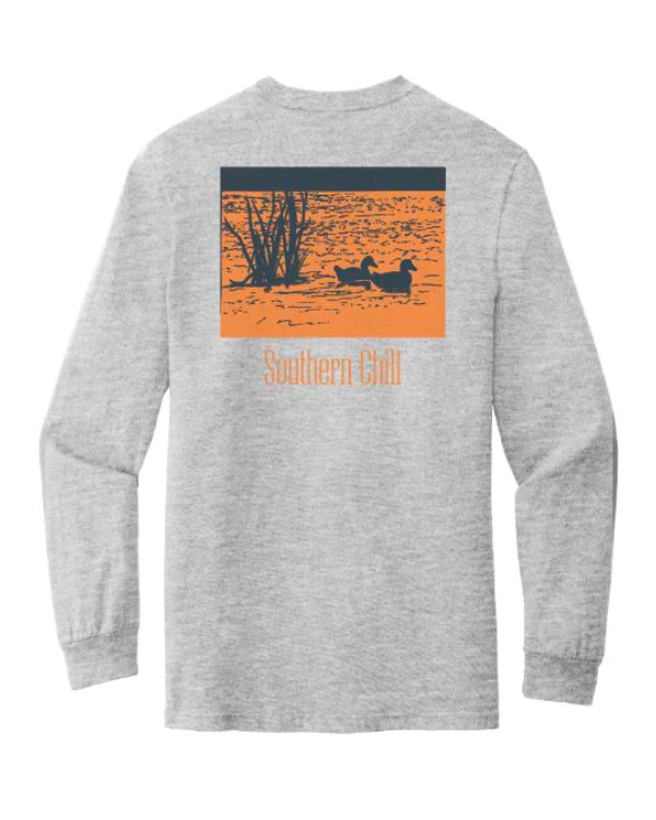 Heather Graphite Golden Pond Long Sleeve Tee for wholesale on Faire1