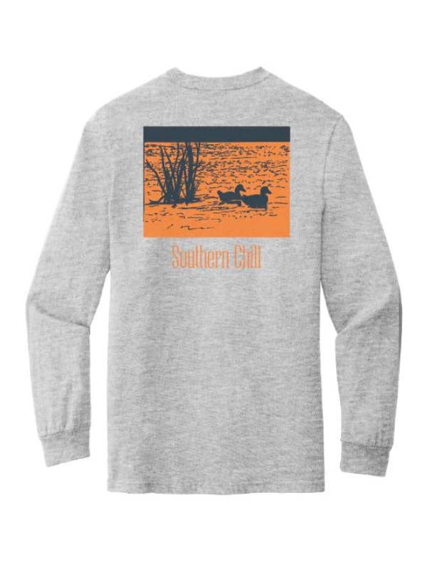 Heather Graphite Golden Pond Long Sleeve Tee for wholesale on Faire1