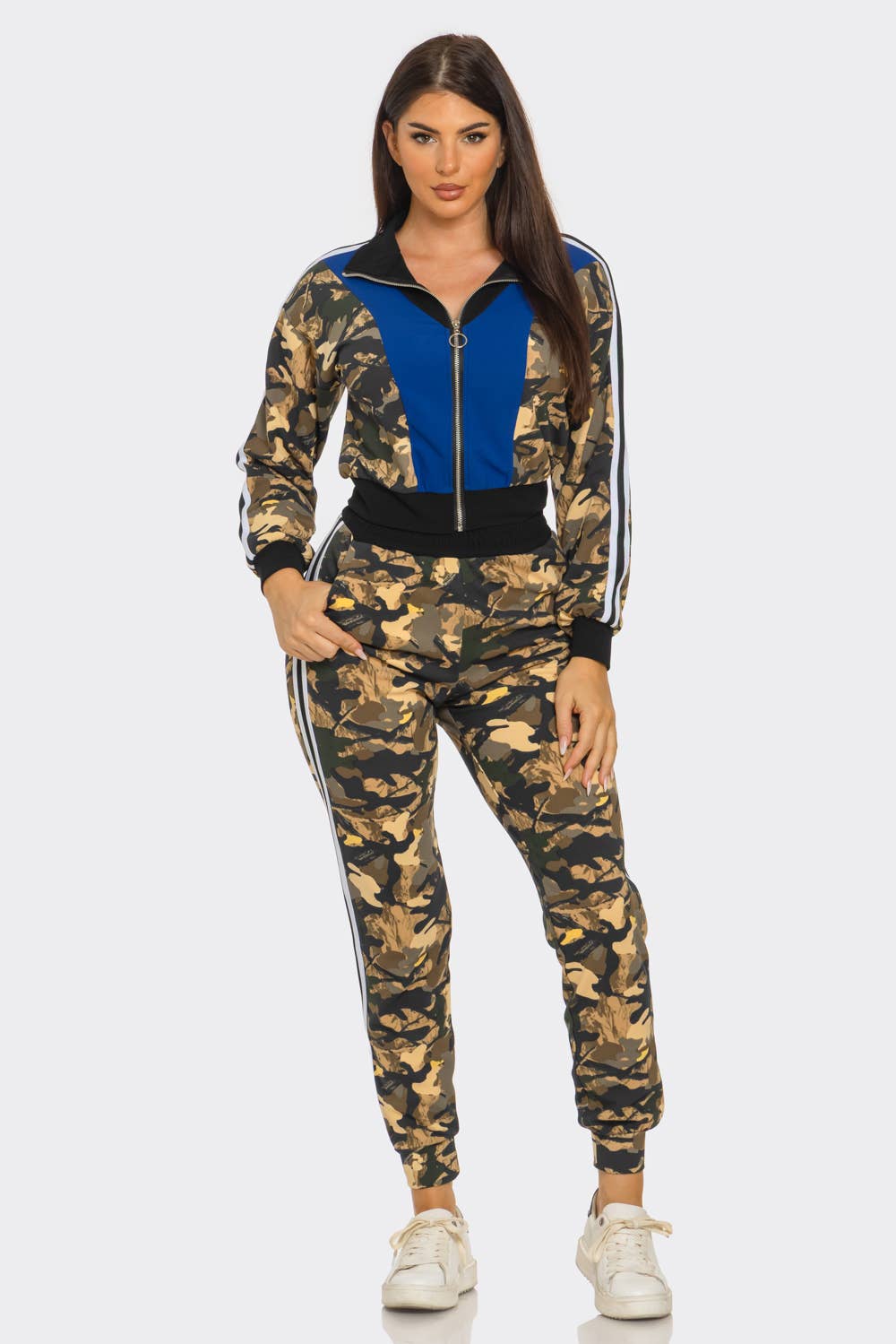 Camo Print Zip Up Jacket And Jogger Pants Set  for wholesale on Faire1
