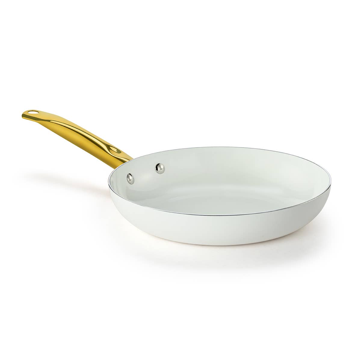 WHITE GOLD GOLDEN ELEGANCE 8-INCH CERAMIC NONSTICK FRY PAN for wholesale on Faire2