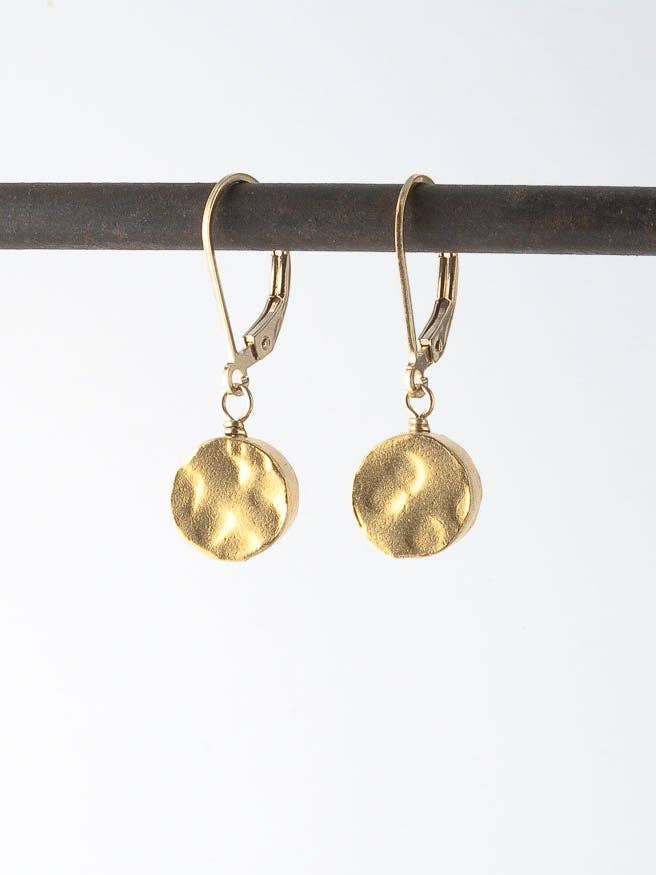 Gold Vermeil Hammered Earrings for wholesale by Deana Rose Handmade Jewelry