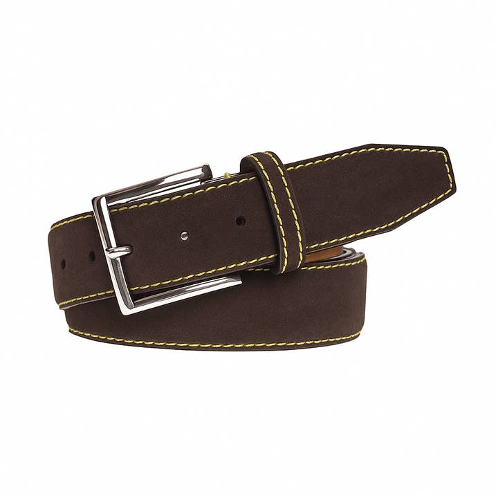 Brown Suede Leather Belt for wholesale by Roger Ximenez