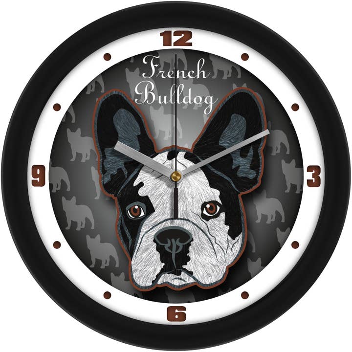 French Bulldog Wall Clock for wholesale by Sun Time