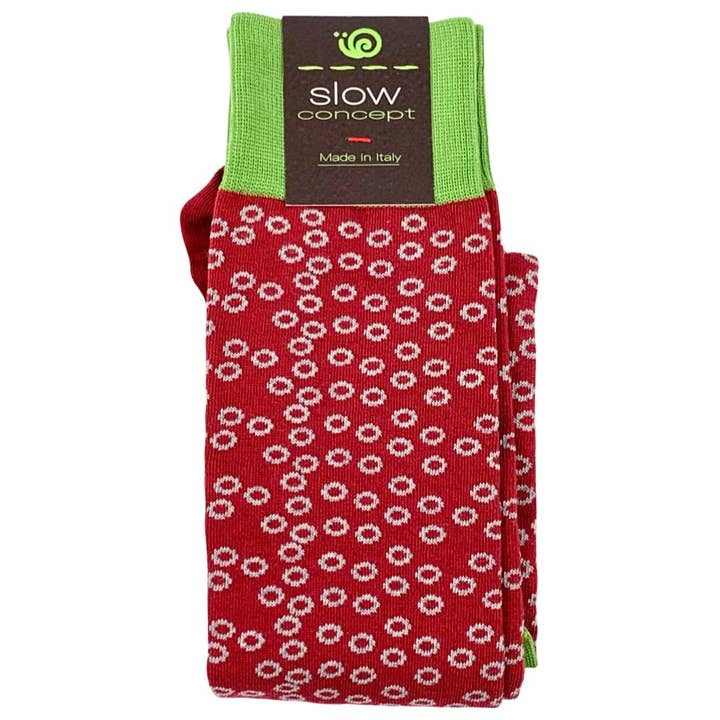 C.C.&Co.Srl - Wholesale Socks - Men's - MEN'S COTTON SOCKS WITH RINGS DESIGN COLOR RED COD 3792