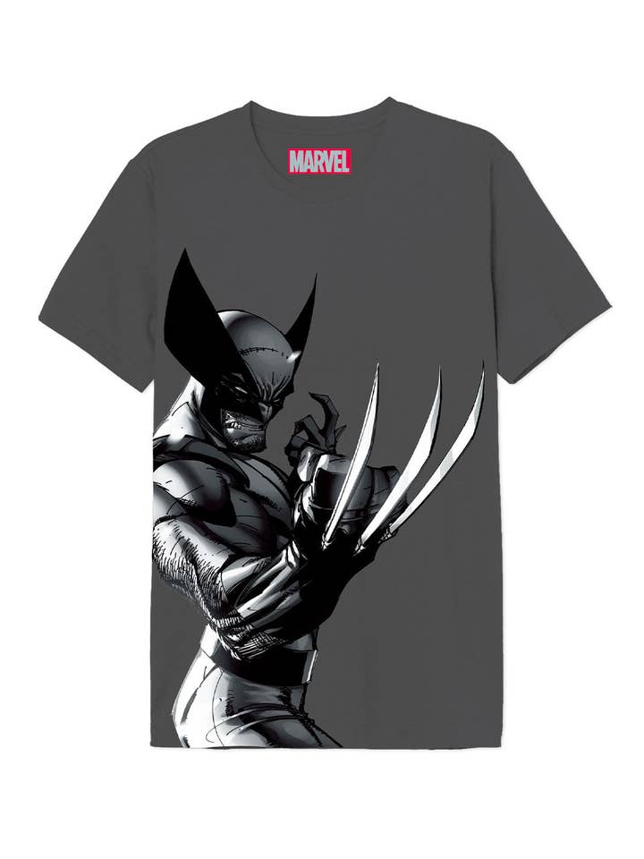 Grey Marvel X-Men Tee - Wolverine Profile for wholesale on Faire1