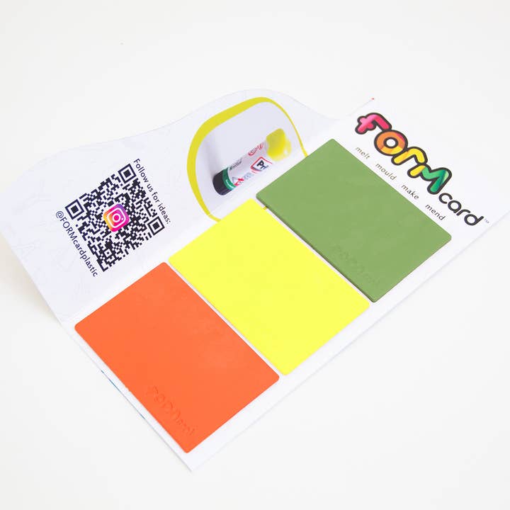 KHAKI/ORANGE/FLURO YELLOW meltable mouldable FORMcard for wholesale by FORMcard