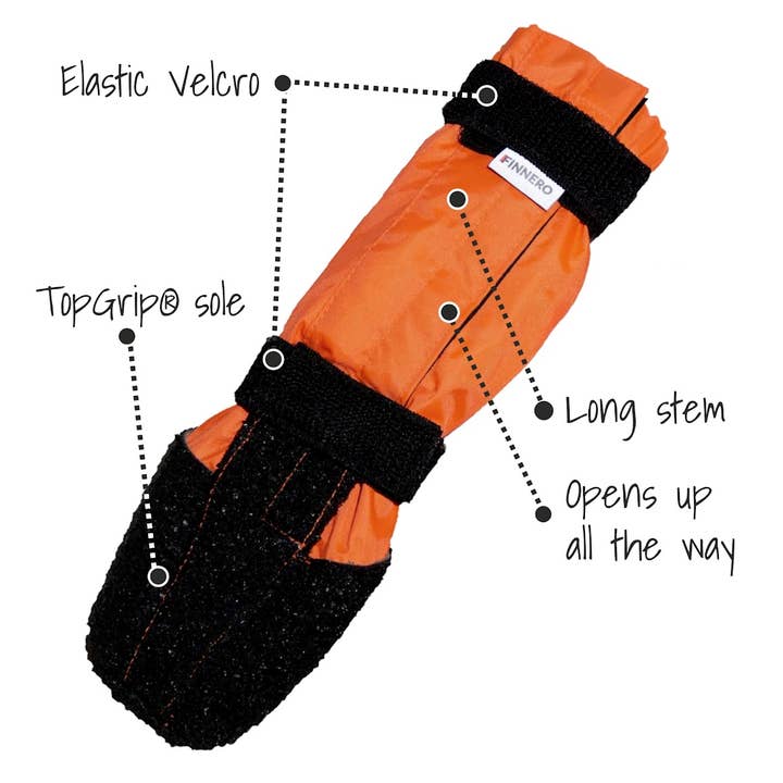 FINNERO - Wholesale Pet Boots - Dog - FINNERO SULO Protective Dog Booties 2 pcs/set, Orange2
