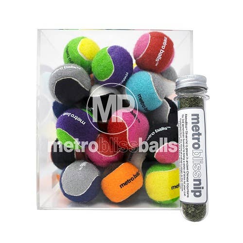 Metro Paws – Bola para cão - Cão por atacado – Mini Metro Balls® a Granel (45 unid.) c/ Cubo POP (PVP recomendado 1,59 €/bola)