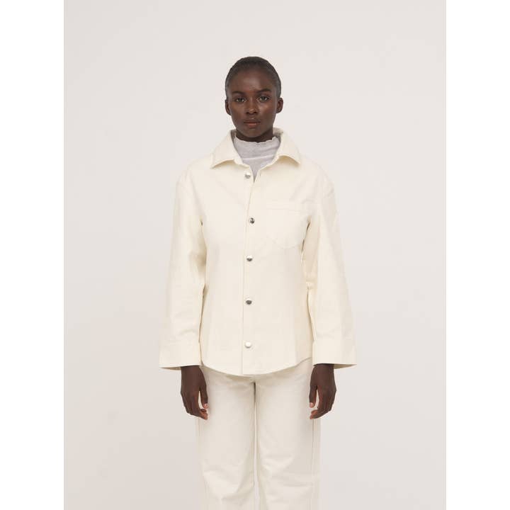 Agenda Cream Fitted Denim Over Shirt and other Purchase Wholesale overshirt. Free Returns & Net 60 Terms on Faire trending on Faire.