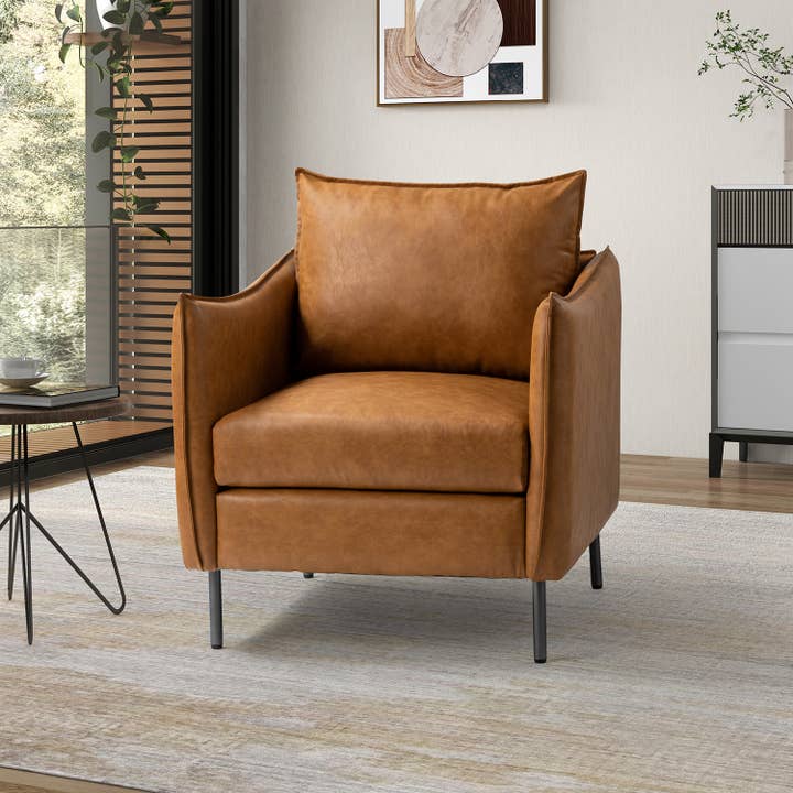 Karat Home - Wholesale Chair - Georges Vegan Leather Armchair
