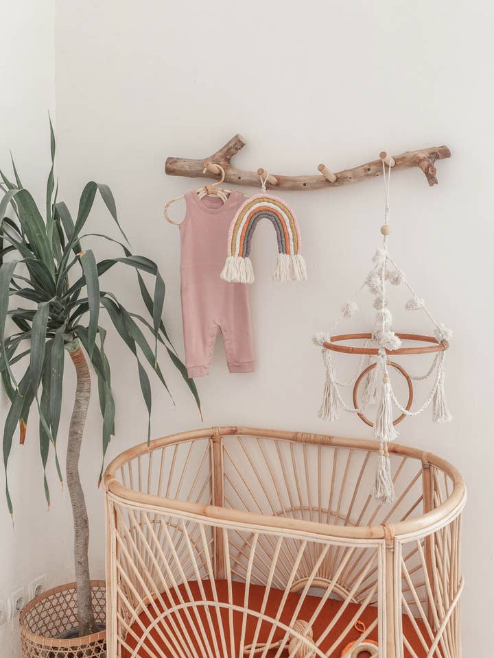 Pom Pom Natural Baby Mobile for wholesale by Village Thrive