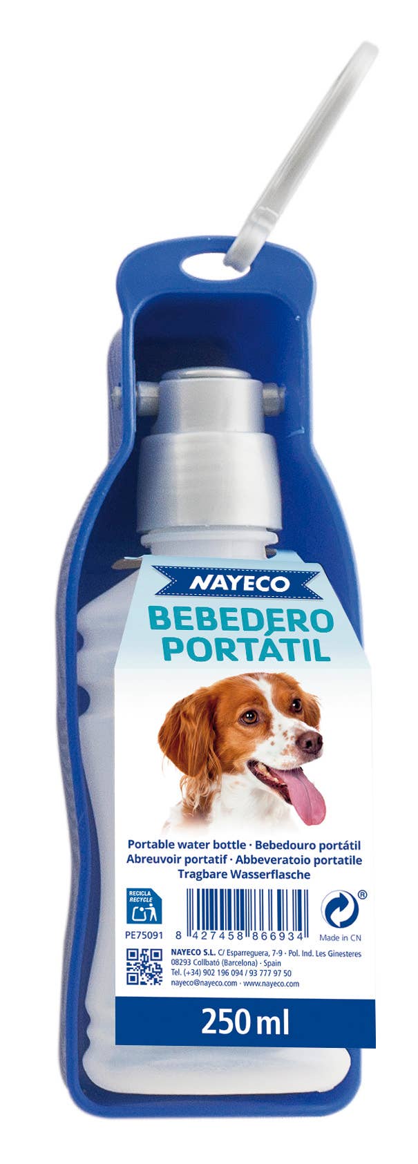 Blue Portable Dog Water Bottle for wholesale on Faire0
