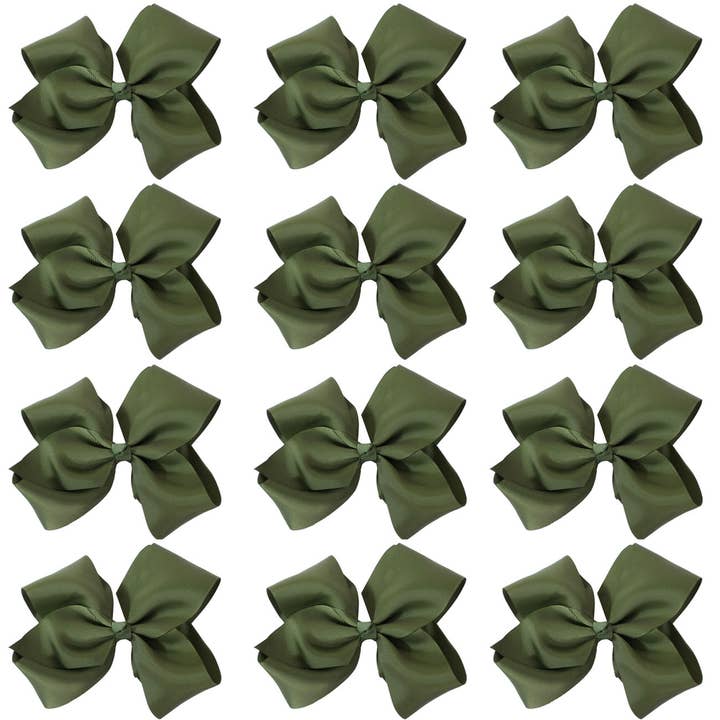 Hana - Wholesale Hair Bow - Kids - 8 Inch Hair Bow With Alligator Clip (12pc)11