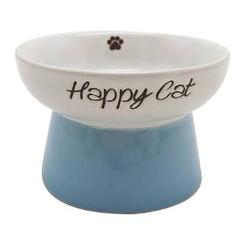 Blue Sky Clayworks - Wholesale Pet bowl – Cat/dog - HAPPY 4.4" Pedestal CAT BOWL0