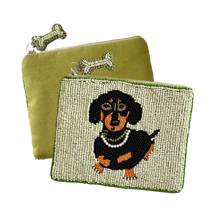 Lily Posh - Vente Porte-monnaie – femme - Porte-monnaie Teckel Lily Posh, Sac Chien Perlés1