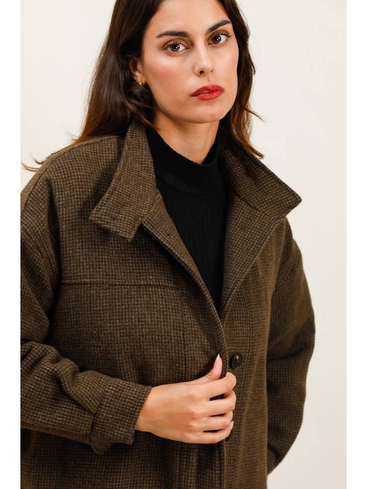 Brown 5909 WOOL JACKET for wholesale on Faire1