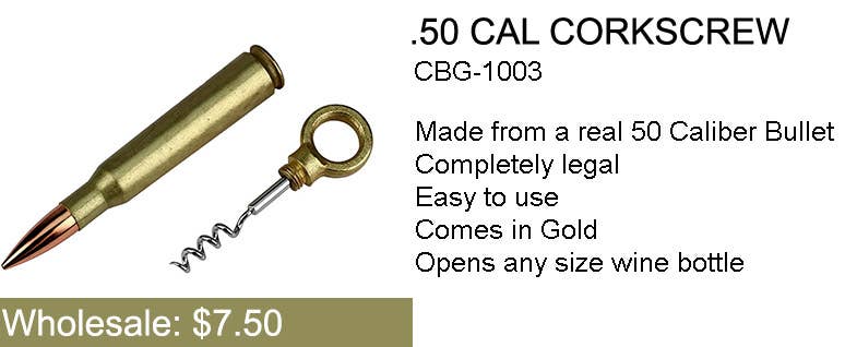 CALIBER GOURMET / CAMPCO - Wholesale Bottle/Wine Opener - 50 Caliber Corkscrew2
