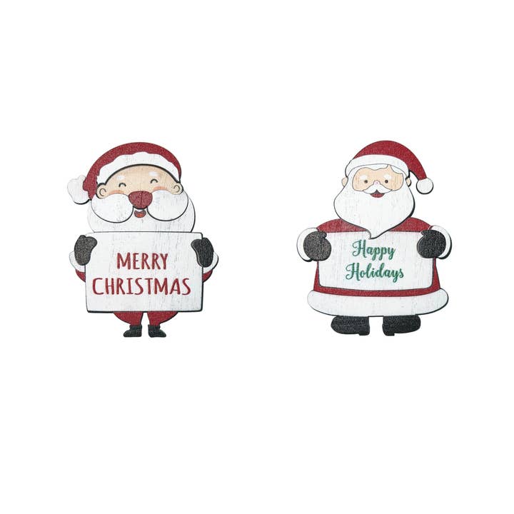 Wooden Santa Magnets for wholesale by Pawnee Bill’s