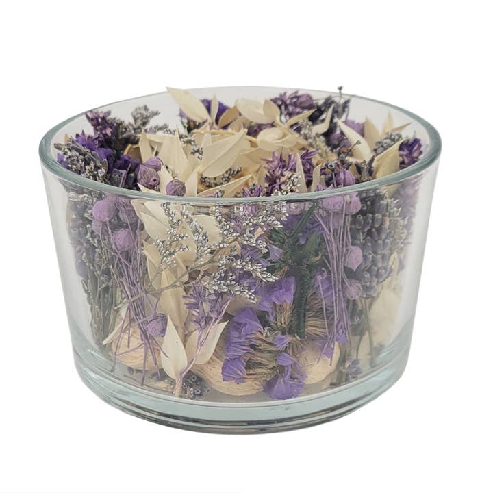 Andaluca – wholesale Potpourri – Amber Lavender Glass Bowl Potpourri 2