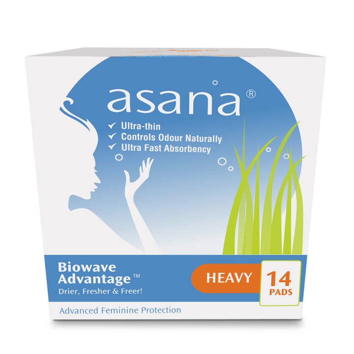 Asana Chlorine free HEAVY FLOW Pads 14 piece "Pack of 48" for wholesale by ASANA