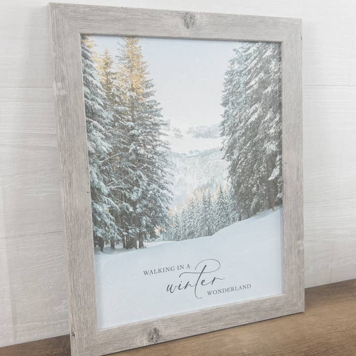 Summer Snow Art - Wholesale Christmas Wall Art - Walking In A Winter Wonderland Vertical Christmas Art Sign