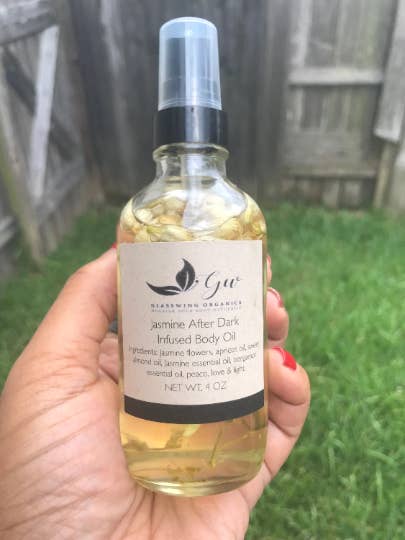 Jasmine Infused Body Oil for wholesale by GlassWing Organics