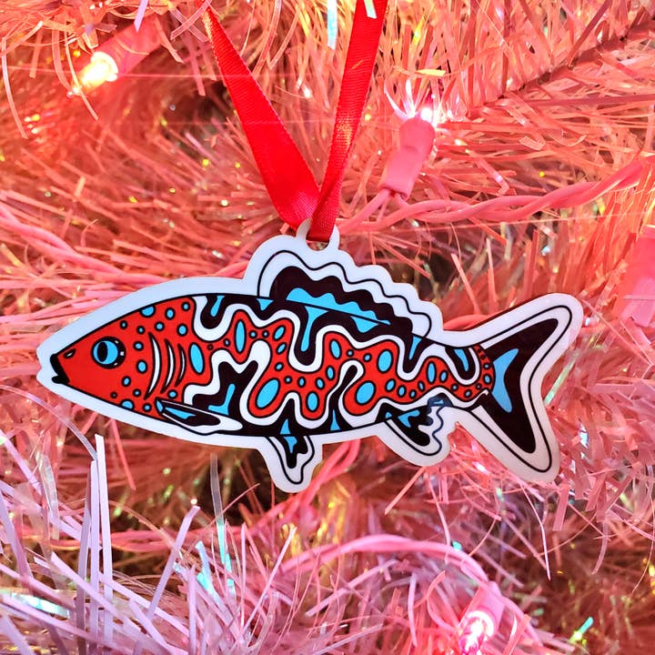 Funky Fish kerstornament, vakantie, kerst, cool voor wholesale door Brianna Gardocki Art