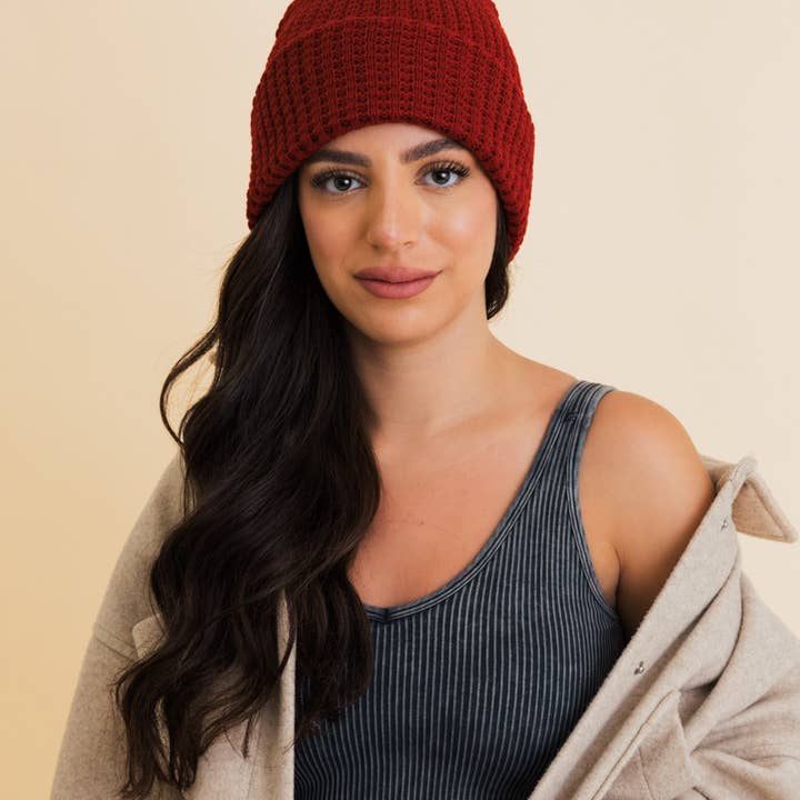 Leto Accessories - Wholesale Beanie - Women's - 🍞 Toasty Waffle Puff Beanie - Your Winter Sales Boost