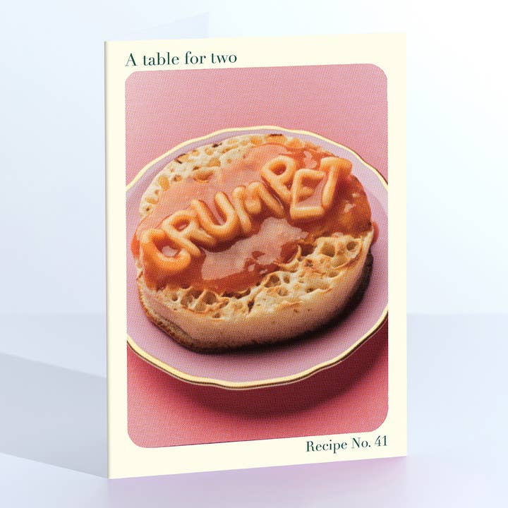 Crumpet Talking Spaghetti Greetings Card for wholesale by Ornament Art
