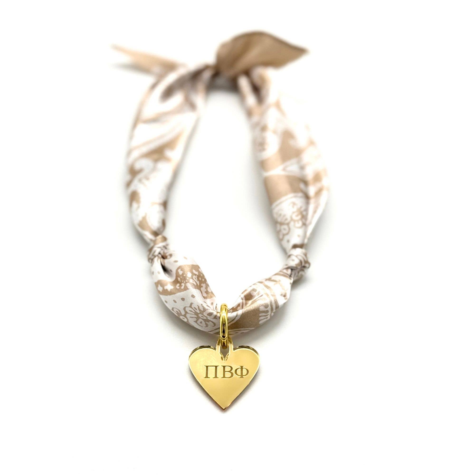 Sarahndipity Shop - Wholesale Scarf - Women's - Sorority Scarf with Engraved Greek Letter Gold Heart Charm9