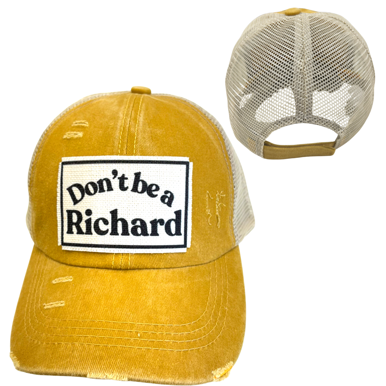 dkhandmade - Vente Casquette de camionneur – unisexe - CASQUETTE DE BASEBALL DON'T BE A RICHARD | CHAPEAU UNISEXE | EFFET VIEILLI7