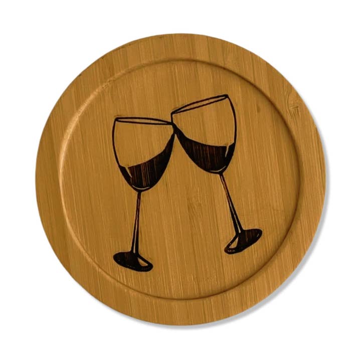 Sottobicchiere in bambù per vino - 3,75"x3,75" per la vendita all'ingrosso da parte di Nurelle Creations